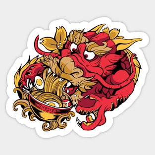 Dragon Eating Ramen Sticker